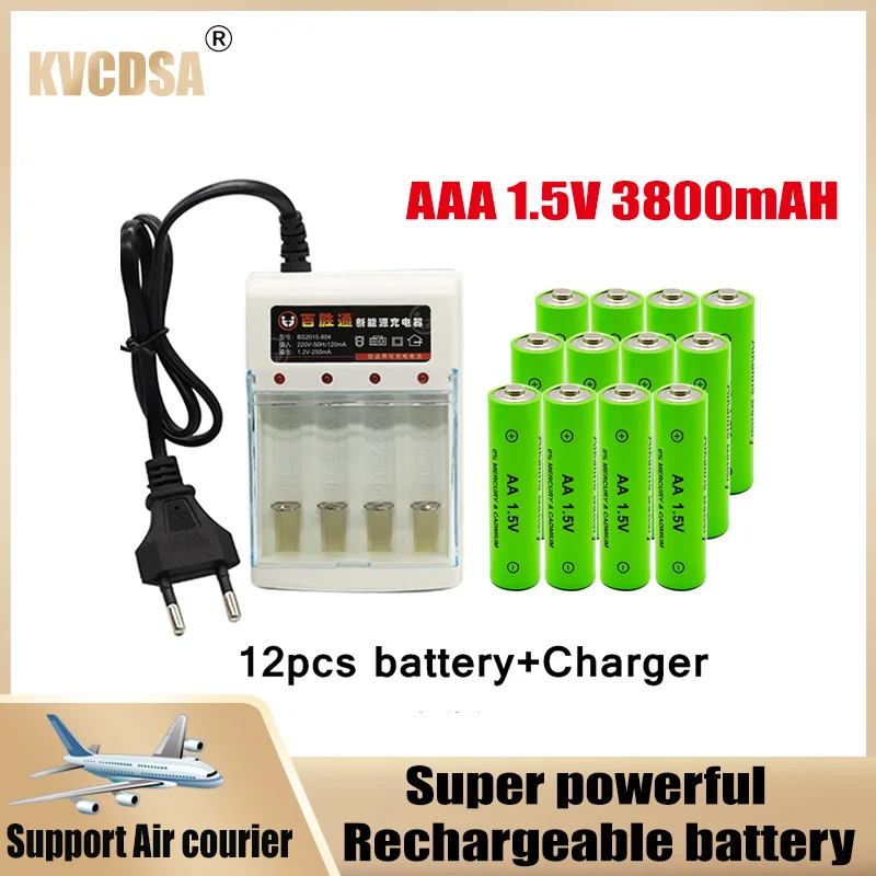 

Free ShippingBatterie Rechargeable 1.5 V AA 3800 Mah Pour Horloge, Lampe De Poche, Télécommande, Appareil Photo, Chargeur
