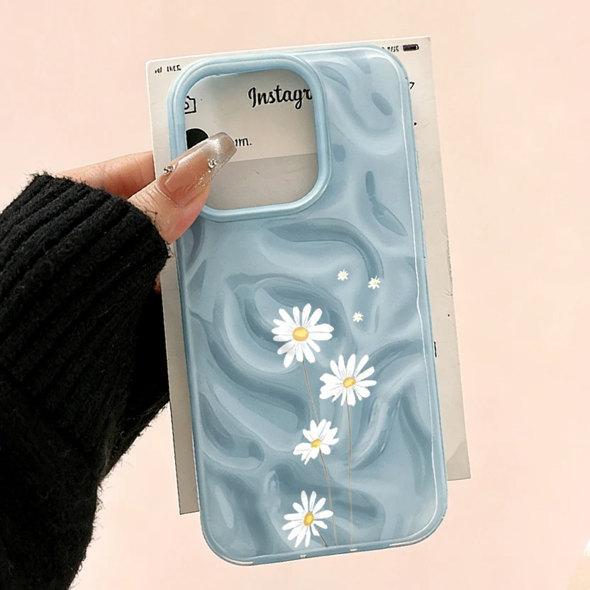 ตัวเลือกสินค้า เคสโทรศัพท์ลายดอกเดซี่สีสดใส สำหรับ iPhone 15 Pro Max 16 17 14 13 Pro Max 13 12 11 Plus