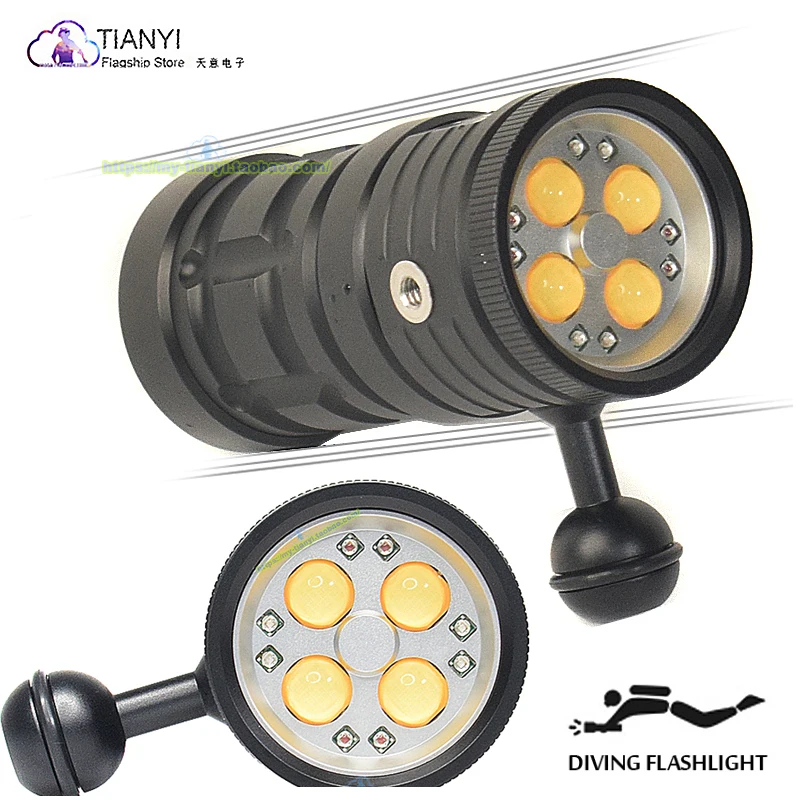 Lampe De Plongée Professionnelle Sous-marine 27 LED, Lampe De Surbrillance Pour Photographie, 22800lumens, Lampe De Poche, 100m, étanche, Caméra Vidéo, Renard