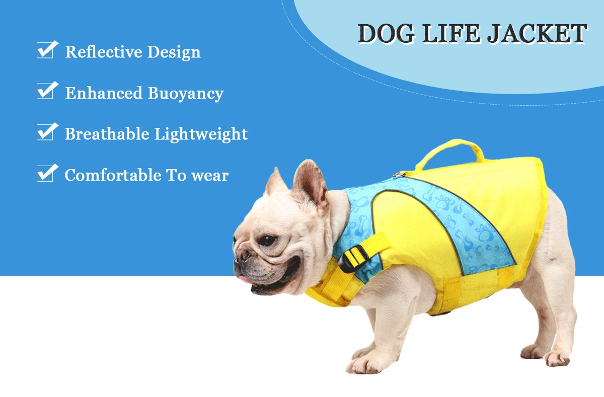 DogMEGA Reflective Life Jacket for Chubby Dog