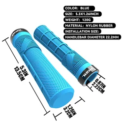 RBRL Anti - Slip Shockproof Bicycle Handlebar Grips for Comfort and Control (Blue Grips)