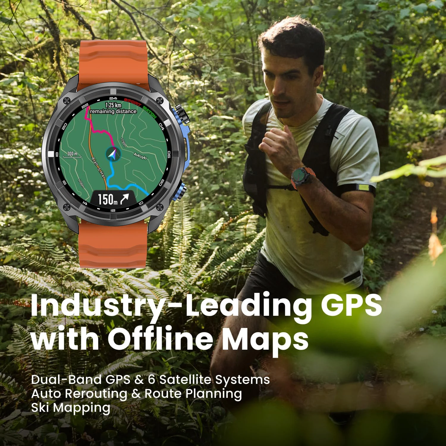 Nuovo Smartwatch T-REX Pro 2026 Dual-Band AGPS con Mappa Offline Integrata, Impermeabile 10ATM, Batteria da 30 Giorni, Bussola, Orologio Militare da Uomo - immagine 3