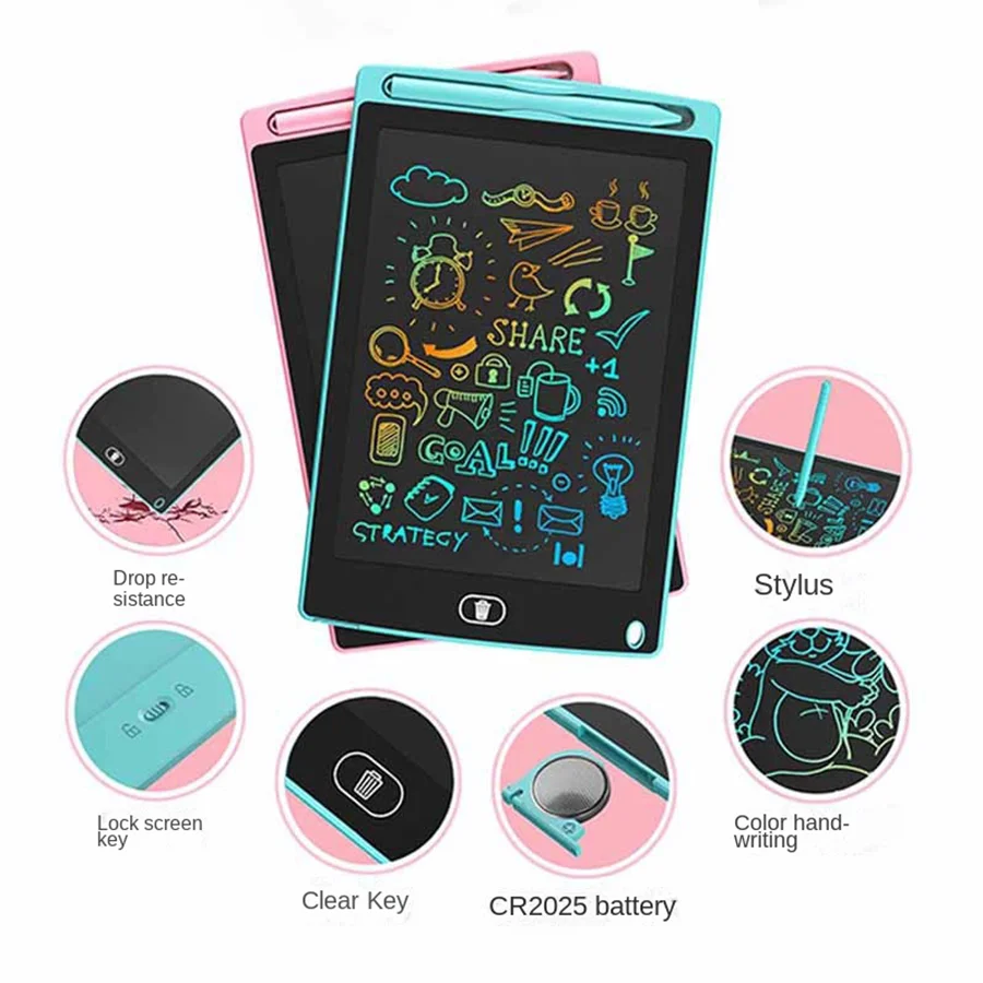 3 pieces of 6.5 inch LCD writing board, drawing board, children's graffiti drawing handwriting blackboard, children's toy