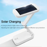 Solar Powered Foldable Desk Lamps Also USB Charging Rechargeable Eye Protection Reading Lights Bedside Dimmable Night Lighting 1