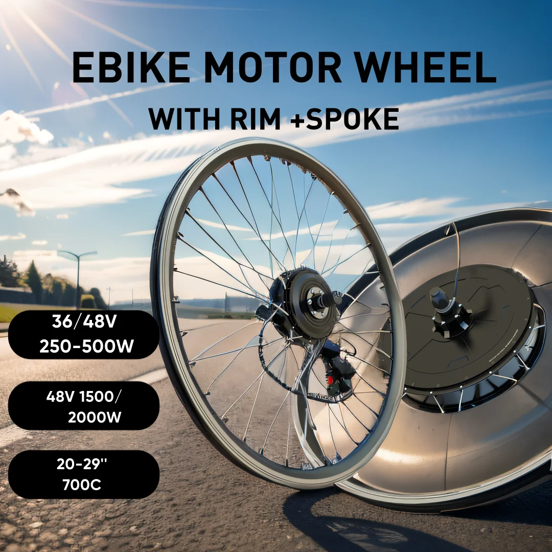 Electric Motor for Electric Bike 36V/48V 250W 350W 500W 1500W 2000W Electric Bike Conversion Kit with 9 Pin Motor Wire 20-29inch