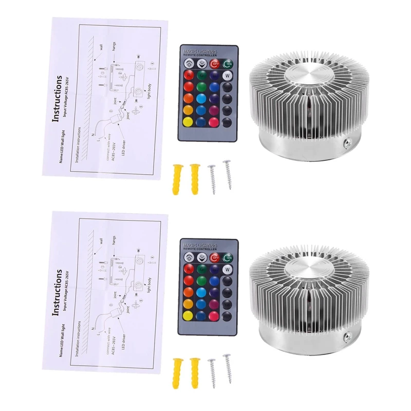 

Promotion! 2X 3W Colorful RGB Sunflower Wall Lamp Modern Led Lighting For Indoor Decoration Corridor Aisle Restaurant