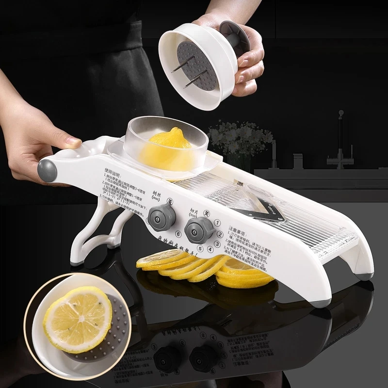 Lemon Slicer Multifunctional Vegetable Grater With Basket Fruit Potato  Chopper Carrot Cutter Slicer Kitchen Accessories Tools - AliExpress