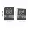 5pcs/set Shoe Storage Bag With Thickened Non-woven Fabric Strap Mouth Large Capacity Travel Waterproof Shoe Bag Moistureproof 6