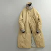 Winter Retro Color-block Collar Cotton-padded Parkas Classic Mid-length Over-the-knee Causal Loose High Street Windbreakers 2