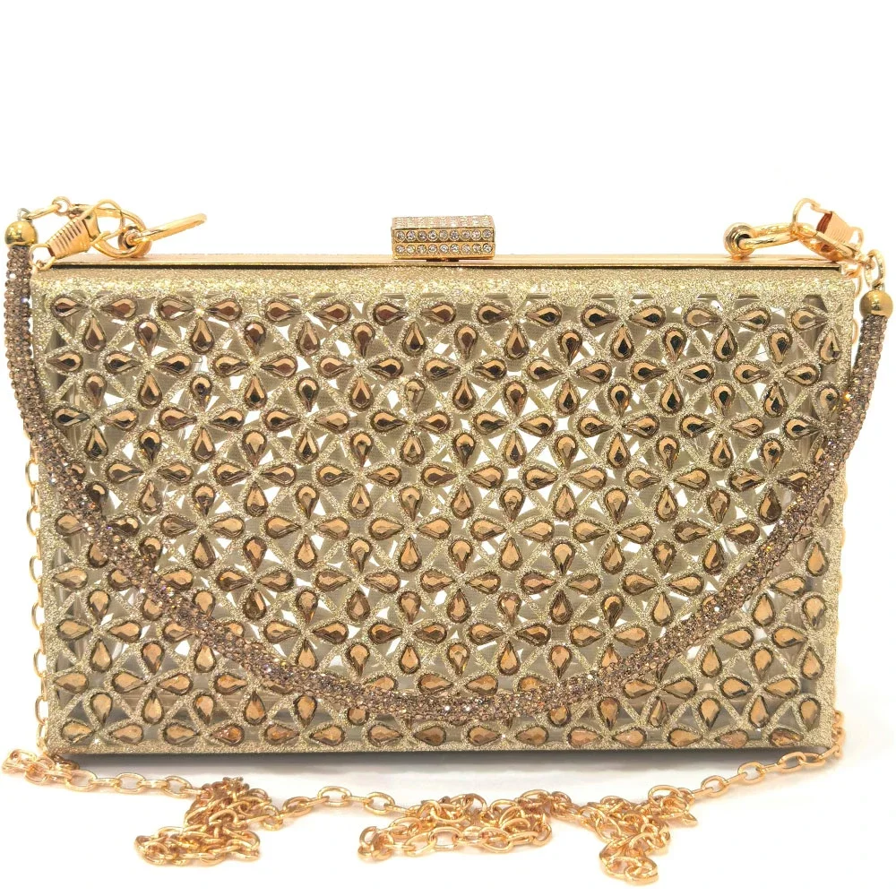 

Translucent Box Design Women's Party Square Evening Bag and Party Wedding Prom Dress Chain Crystal Rhinestone Evening Bag