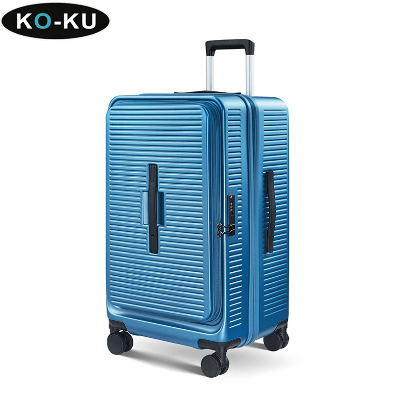 KO-KU Front Opening Travel Suitcase 22/26/30 Inch ABS+PC Zipper