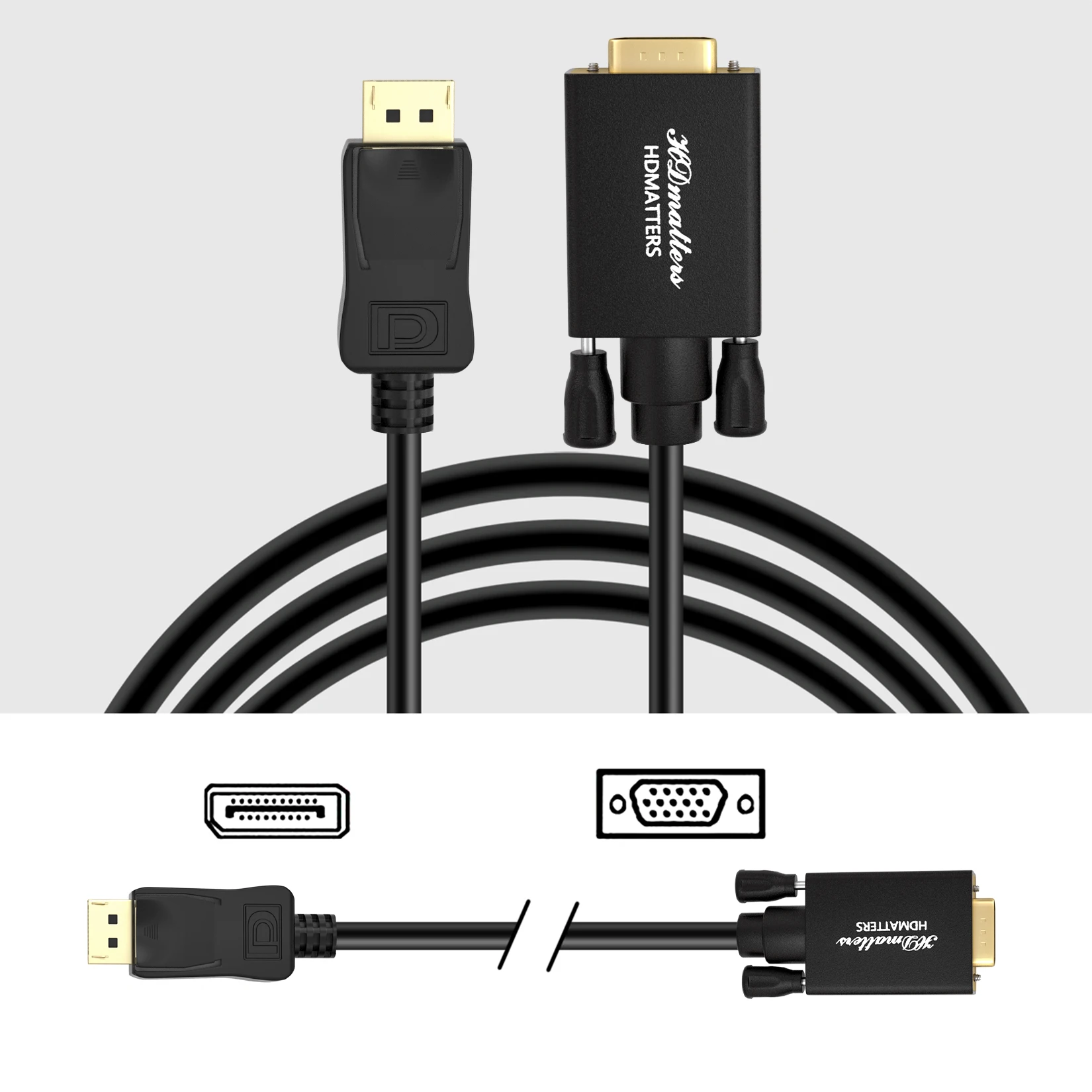 HD 1080P Displayport-VGA  ̺ Male-Male ȯ, DisplayPort DP VGA ̺ TV ڽ PC Ʈ  