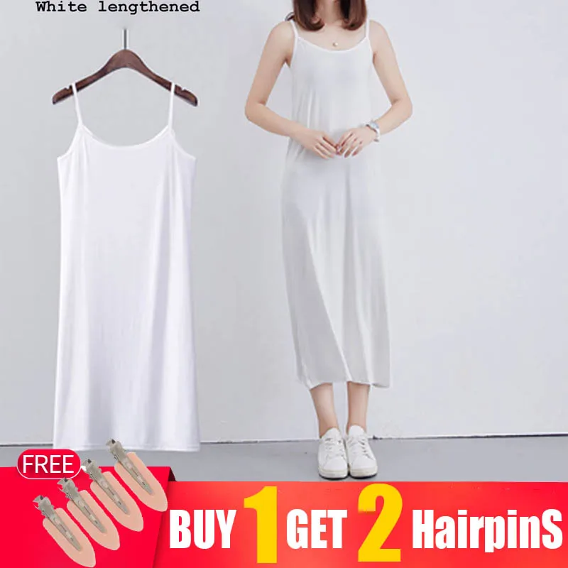 

Women's clothing camisole dress summer loose tops size vest mid-length versatile dress inside and outside slim bottoming dresses