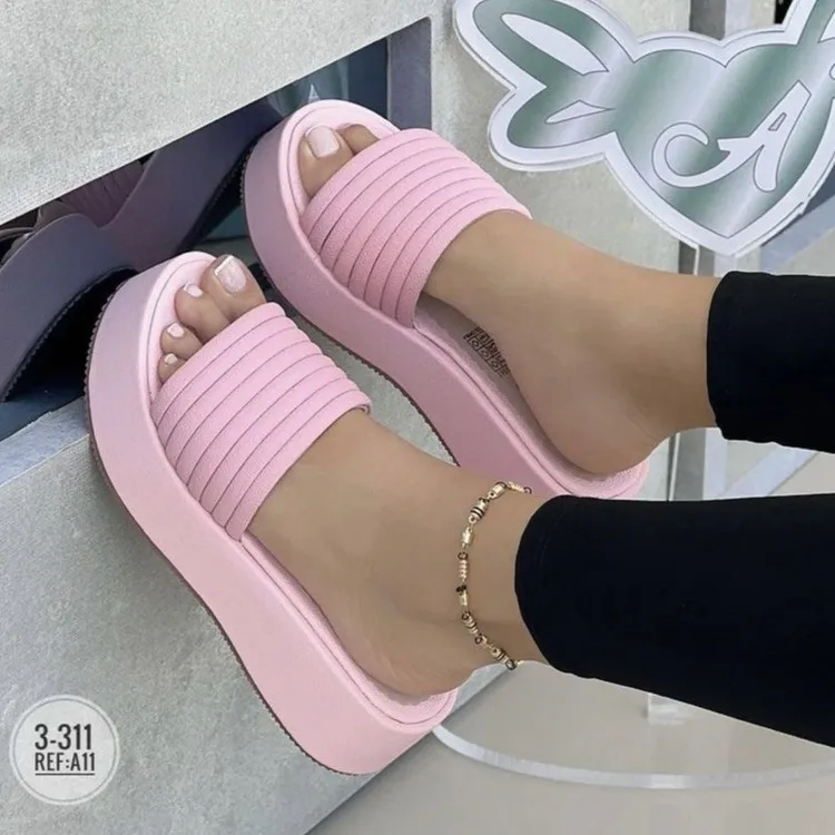 2023 New Slippers Sandals for Women Fashion Shoes Flip Flops Ladies Clip Toe Slippers Platform Soft Slides Women's Beach Shoes