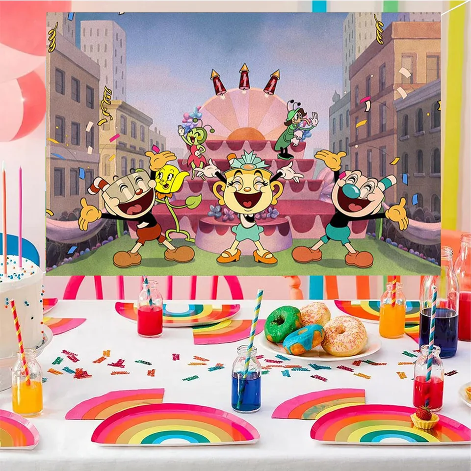 Cupheadd Birthday Party Background Decoration Young Kids Gift Hot