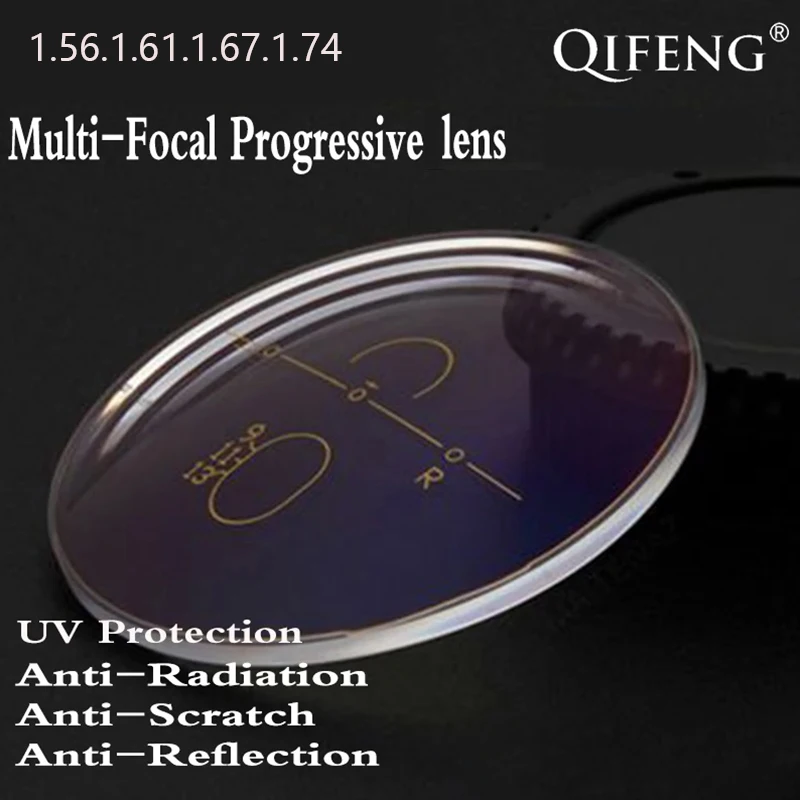 

1.56.1.61.1.67 1.74 Index Aspheric Multi-focal Progressive Prescription Lens Free Form CR-39 Myopia Presbyopia Lens 2 PCS