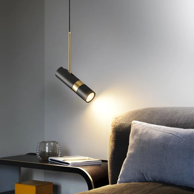 Modern Cylinder Led Pendant Light For Bedside Spotlight Pendant Lamp Long Tube lamp Dining Room Living Room Bedroom Hanging Lamp