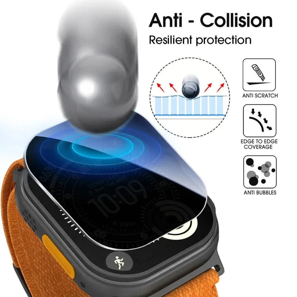 Apple Watch Ultra 3 2 49mm HD 필름용 자동 정렬 설치 프레임 세트가 포함된 개인 정보 보호 강화 유리 화면 보호기 1-5개