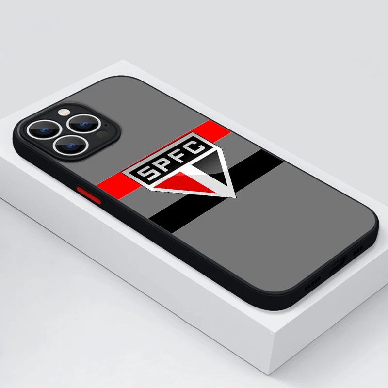 thumbnail image 1 of Club S-SAO-Paulo FC For Apple iPhone 15 14 13 12 11 mini Pro Max 8 7 6S 6 XR X XS Plus Frosted Translucent Phone Case, 1 of 5