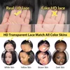 40 Inch Deep Wave Frontal Wig Transparent 13x4 13x6 HD Lace Frontal Human Hair Wigs Curly Human Hair Lace Frontal Wigs For Women 4