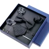 8-piece Set Ties For Mans Floral Brooches Pin Cufflinks Tie Clips Butterfly Bowtie Gift Box Set