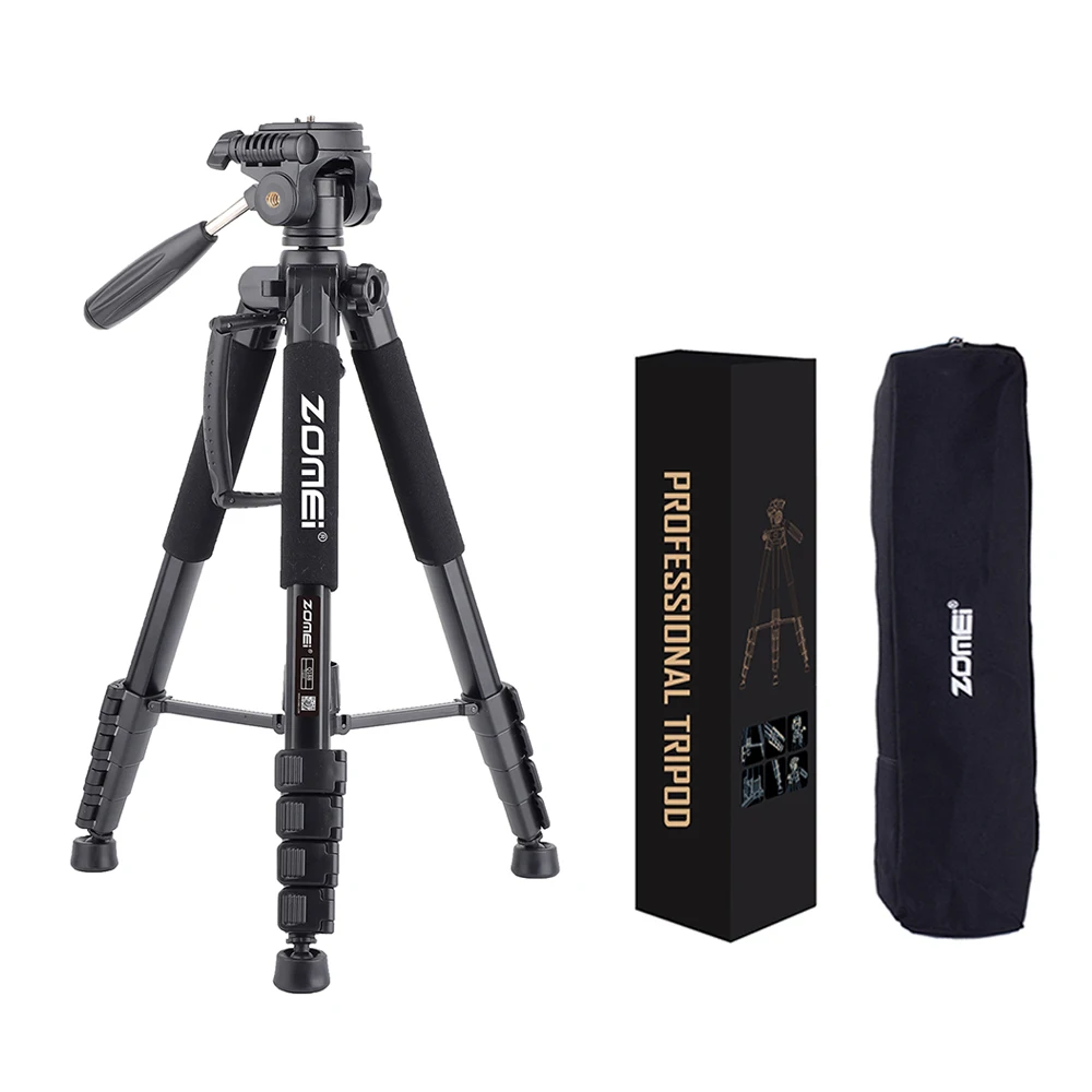 188cm Professional Photography Accessories Video Camera DSLR Tripod for Phone with Phone Holder Zomei Q188 camera tripod