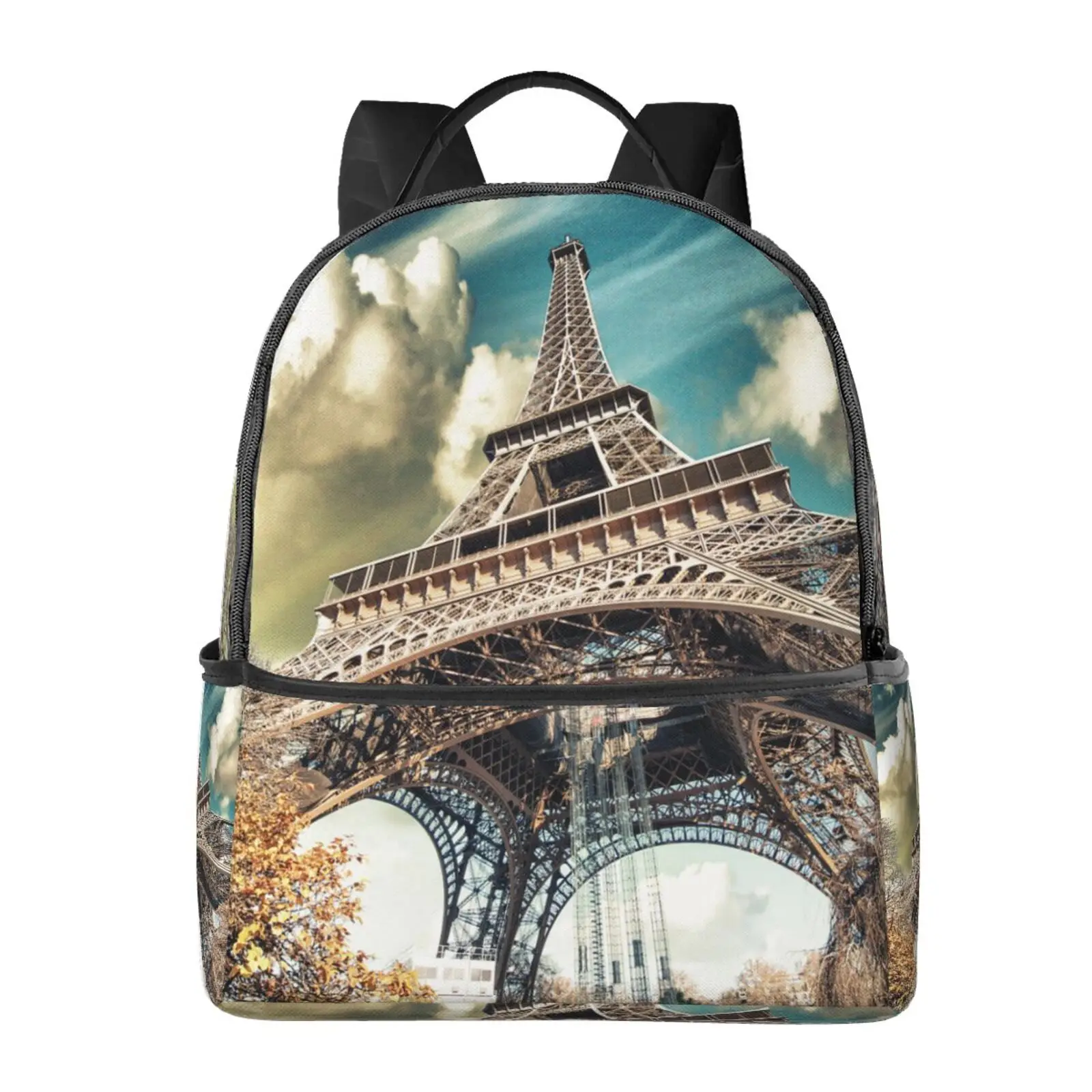 Teal & Black Eiffel Tower Paris France Hot Sale Backpack Fashion Bags  Parisian Paris France Eiffel Tower Black Teal Blue White - AliExpress