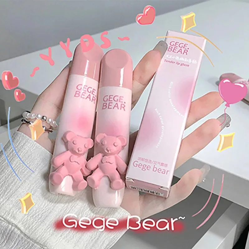 6 Color Girl's Velvet Matte Lipstick Blush Waterproof Long Lasting Cute Bear Lipgloss Non-Stick Cup Makeup Lip Tint Mud Cosmetic lip makeup lip glaze lip tint lip stain lip gloss