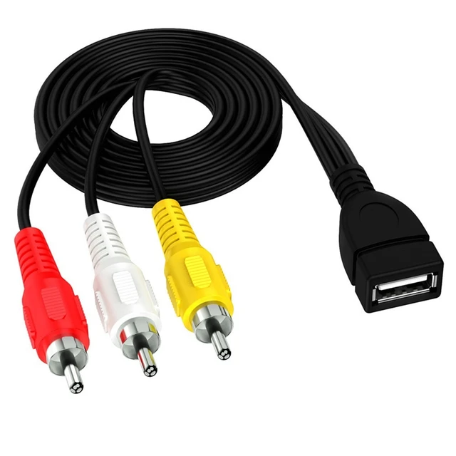 Câble USB A femelle vers 3 RCA Phono AV pour PC et TV, adaptateur  audio-vidéo, 1.5 cm, 5 pieds, 20cm, 150 m - AliExpress