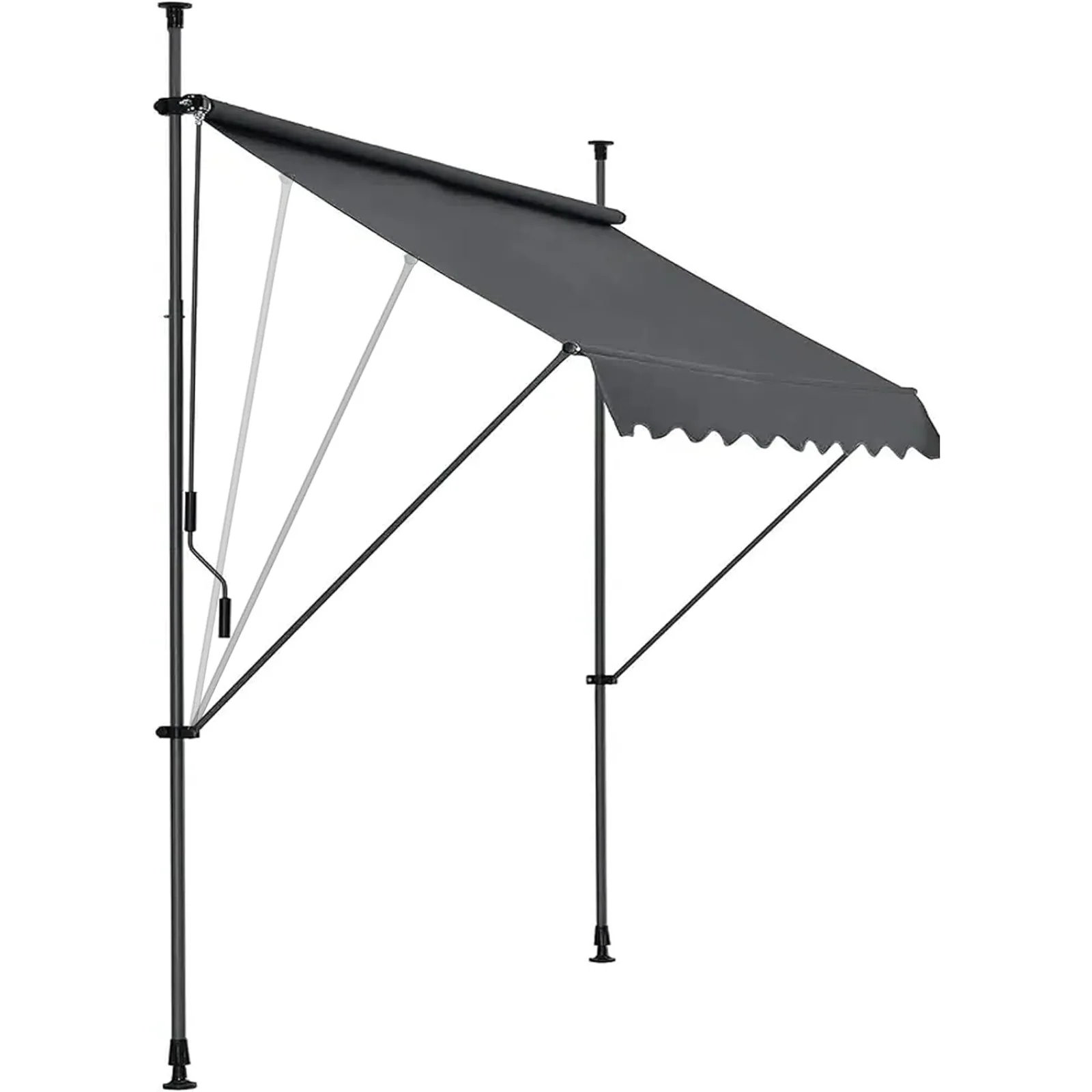 US Manual Retractable Awning –118 Non-Screw Outdoor Sun Shade – Adjustable Pergola Shade Cover with