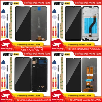 Touch Screen Per Samsung Galaxy A20 A20S A207 A21 A21S A217F A30 A305F A50 A50S A055 Display LCD Perfetto Libero Smontare Strumenti