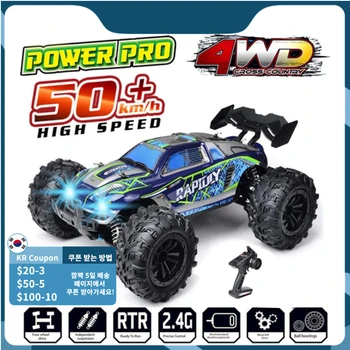 Rc Cars Off Road 4x4 with LED Headlight 1/16 Scale Rock Crawler 4WD High Speed Drift Remote Control Monster Truck Christmas Toys 1