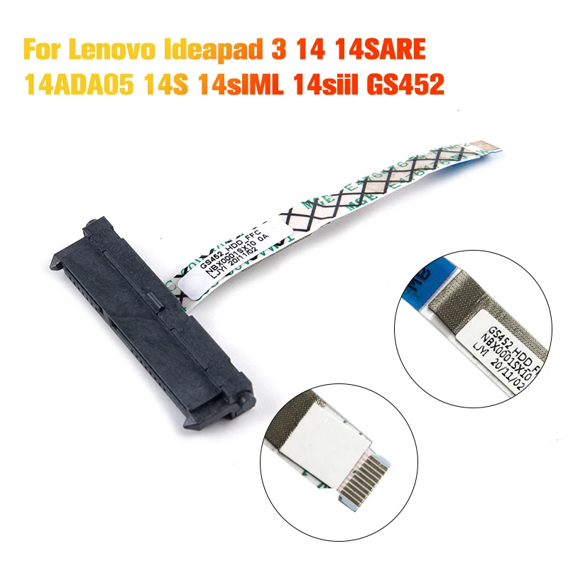 

Для Ideapad 3 14 14SARE 14S14sIML GS452 SATA HDD разъем SSD гибкий кабель