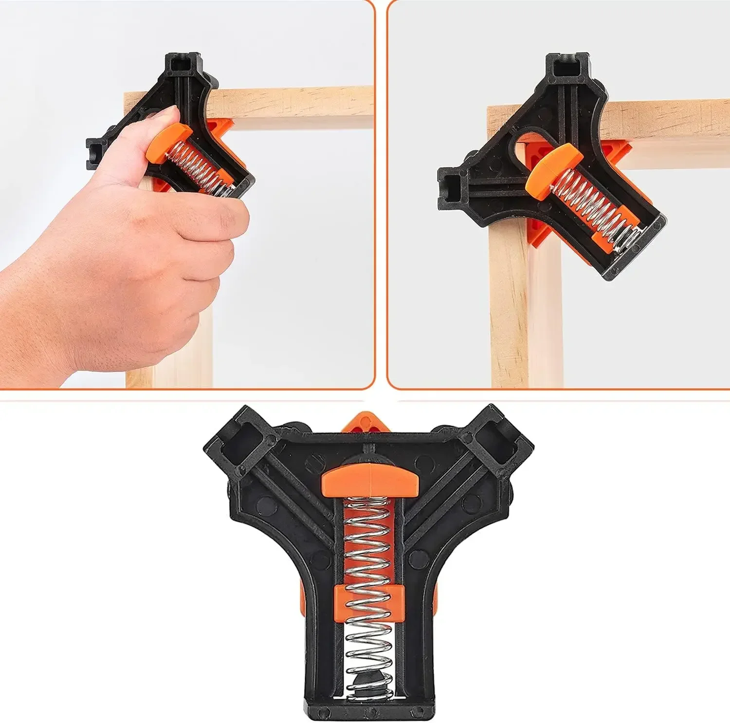 Woodworking Clamps 90 Degree Angle Clamps Woodworking Corner Spring Clip Right Angle Clips Fixer Tools Quick Adjustable Hand Tools Furniture Fixing