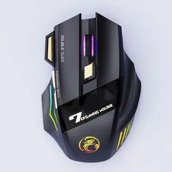 Wireless Dual Mode Silent Gaming Mouse with Rechargeable 7-Color LED (Single Mode)