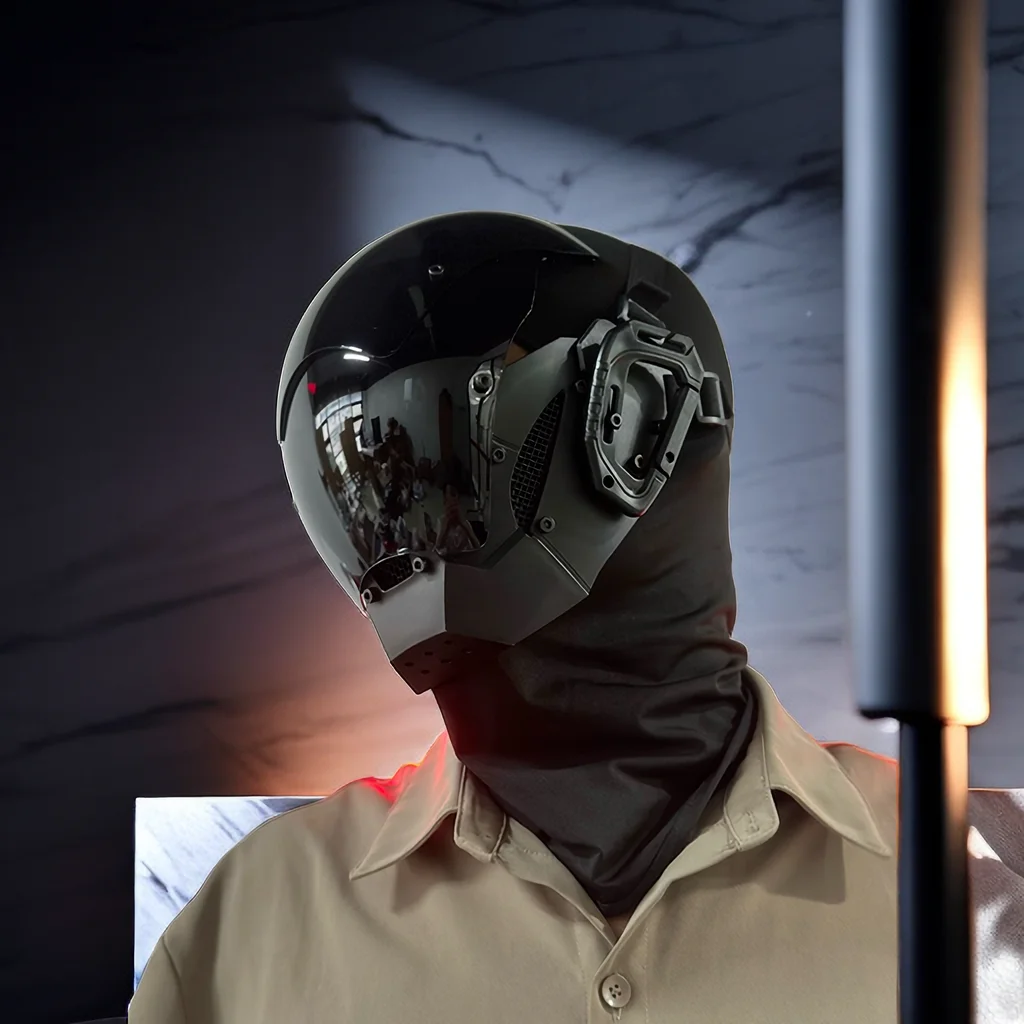 サイバーパンク 鏡面反射 ホラーマスク エイリアン ヘルメット コスプレ 新品 サイバーパンク 鏡面反射 ホラーマスク エイリアン ヘルメット