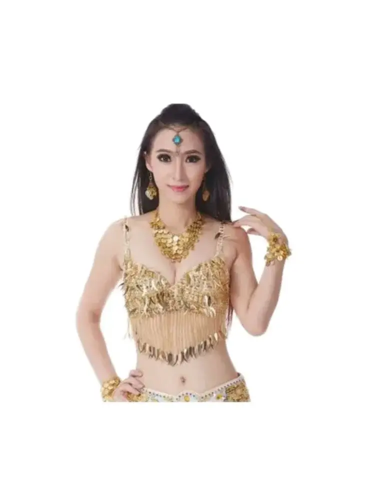 

1pcs/lot woman sexy sequined bra lady belly dancing tassel bra Clubwear Stage Show Costumes free size