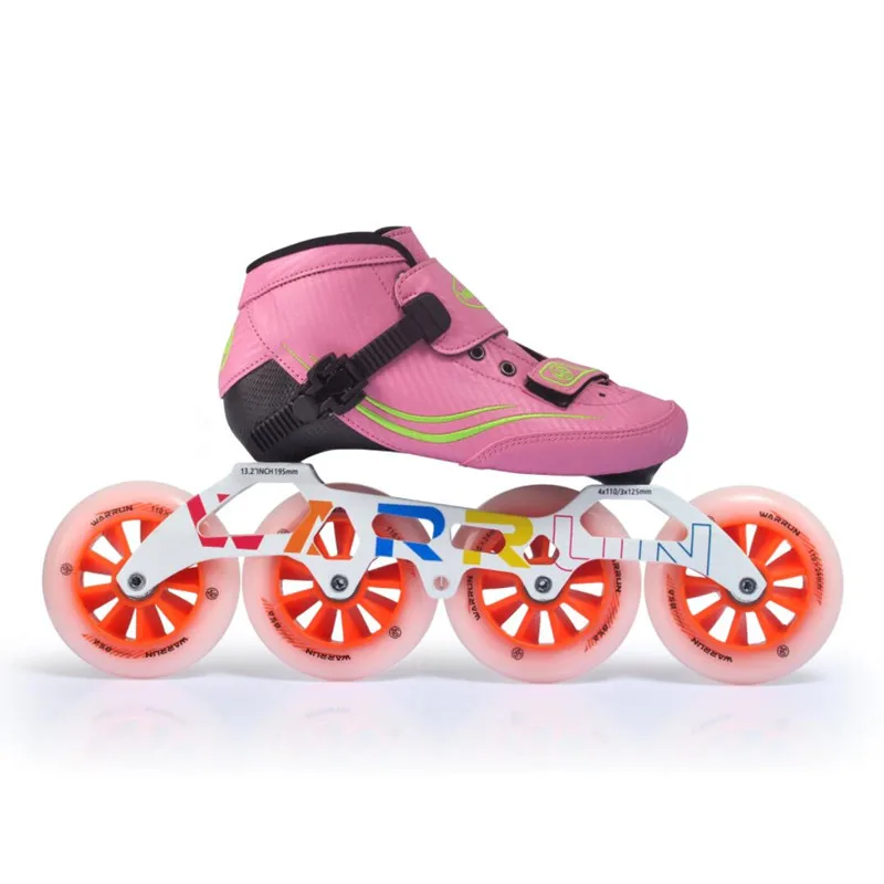 4X90mm Children Kids inline speed skates patines sneaker 3 4 wheels boy girl outdoor sports carbon fiber roller skating shoes kids roller shoes