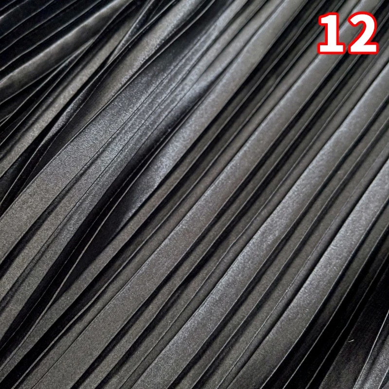 Plissierter Satinstoff für Handarbeiten, Kleid, Rock, Kostüm, Kleidung, DIY, Nähen, Stoff, weiche, glänzende Stoffe (gerade Länge 50 cm) – Detail 4