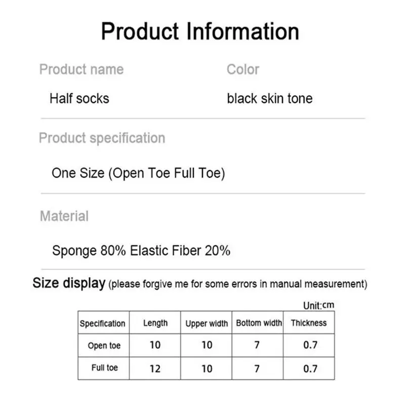 Women Five Toes Forefoot Pad High Heels Wear-resistant Half Socks Lace Invisible Socks Calluses Corns Foot Pain Care
