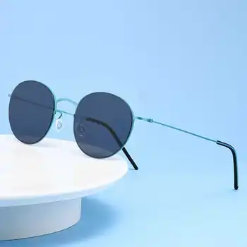 Occhiali da sole da donna rotondi retrò fatti a mano Designer di marca Parasole a specchio Leggero senza vite Antiriflesso per uomo 8808 Occhiali 1
