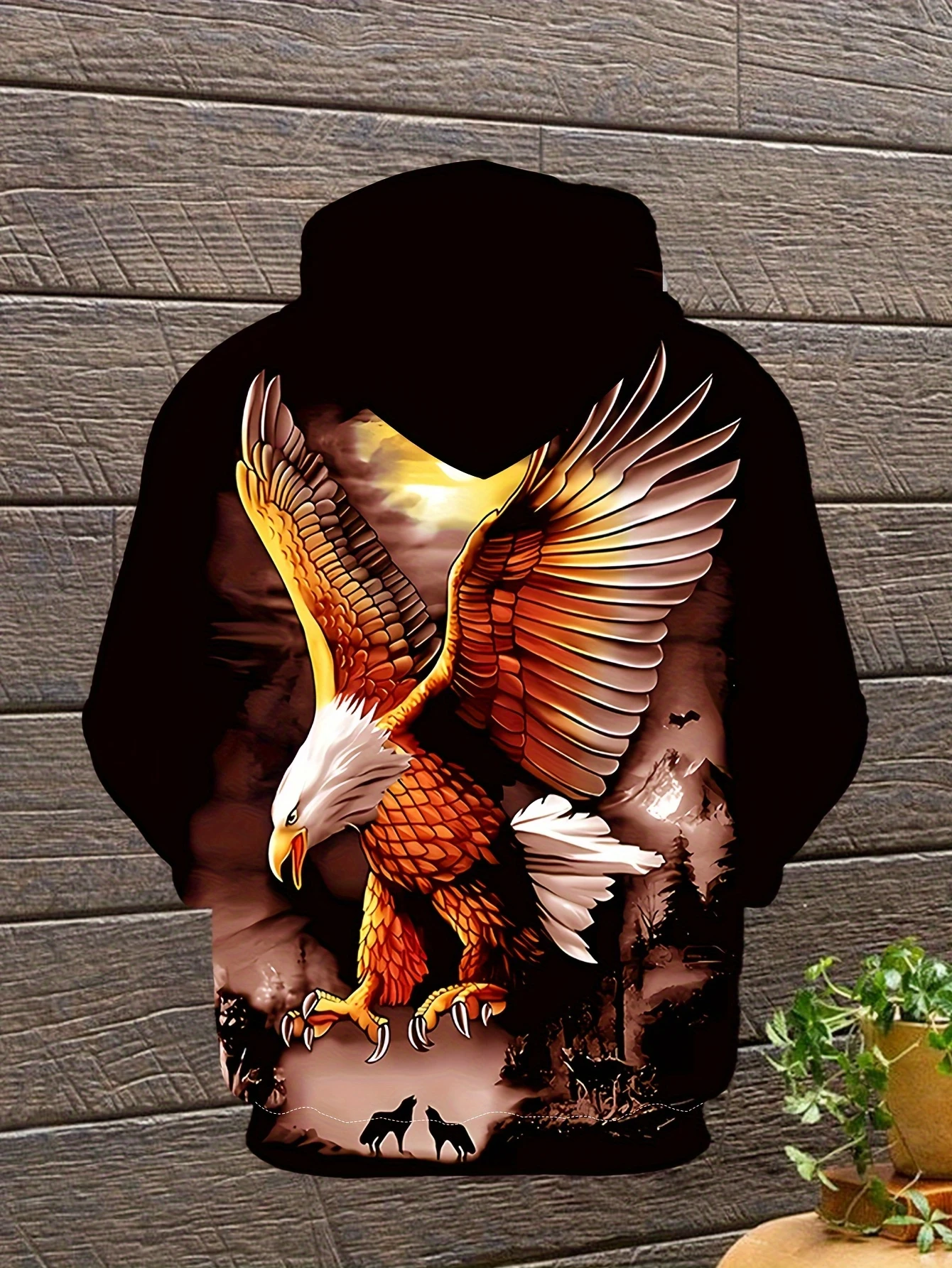 2025 موضة كول النسر الرجال هوديي ثلاثية الأبعاد أغطية رأس مطبوعة طبعة الاتجاه النسر الأمريكي الرجال ملابس رياضية الاطفال عادية للجنسين البلوز