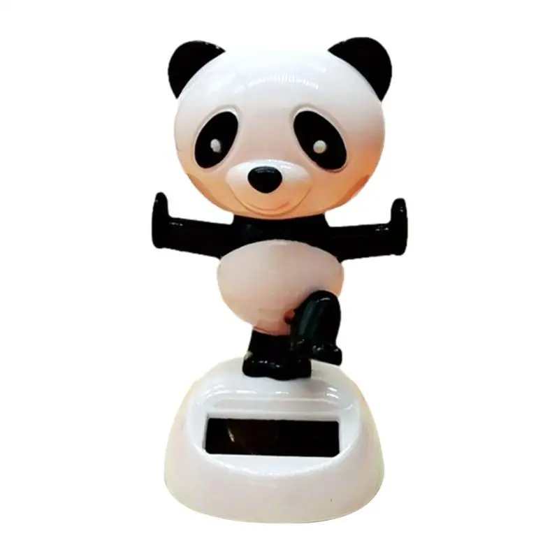 

Solar Powered Cartoon Dancing Swinging Panda Doll Ornament Panda Shape Auto Interior Decoration For Car Bedroom Home Work Areas