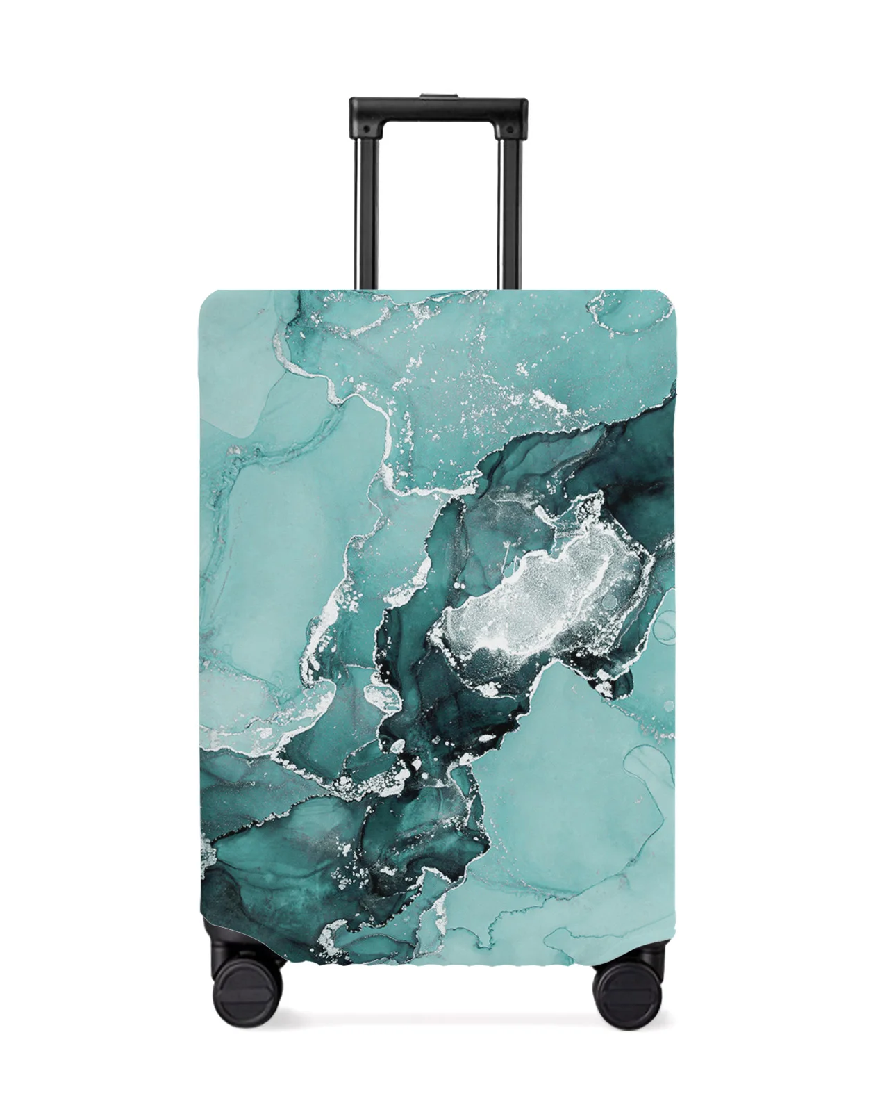 marble-texture-ink-green-luggage-cover-stretch-suitcase-protector-baggage-dust-case-cover-for-18-32-inch-travel-suitcase-case