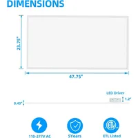 4-Pack 2x4 LED Flat Panel Lights, 7800 Lumens, 5000K Daylight for Drop Ceilings, Commercial Office Lighting, 0-10V Dimmable - Image 5