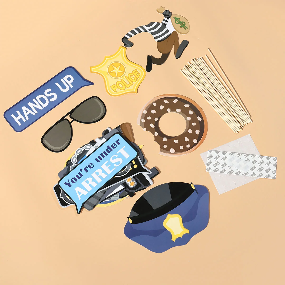

Party Camera Props Creative Photo Prop Photo Supplies Kids Birthday Party Decorations Thief Role Play Photo Props