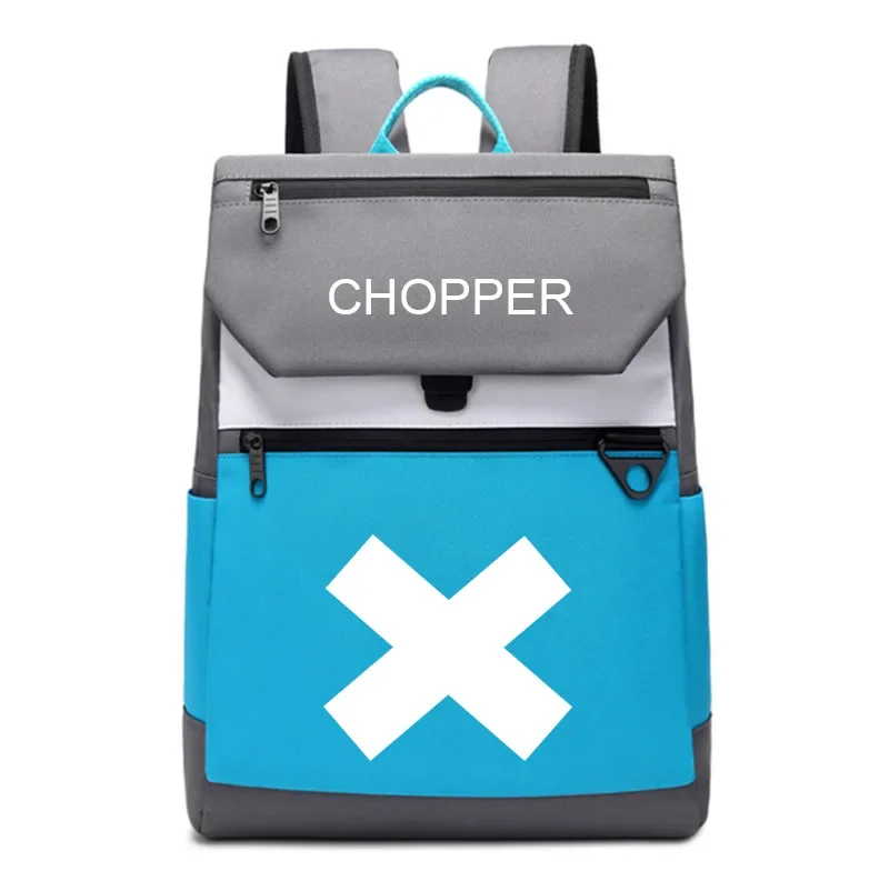 

Anime Printing Backpack One Piece Chopper Blue Backpack Zipper Large Capacity School Bag Anime Peripheral Children's Gift