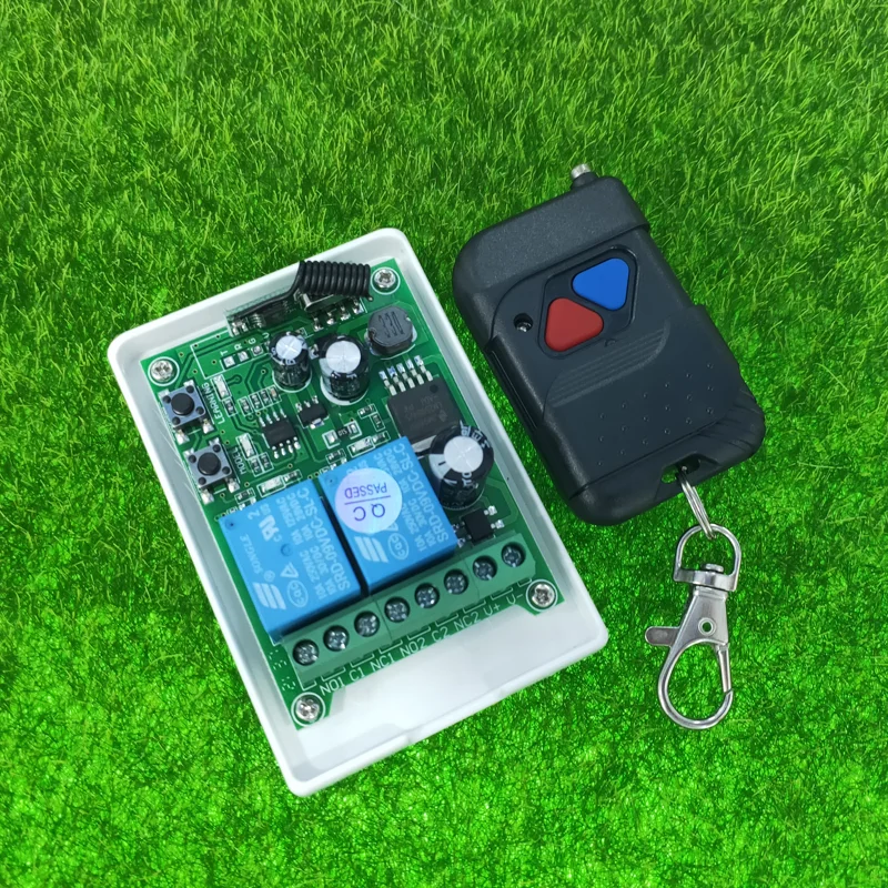 

2-канальный беспроводной Радиочастотный мини-выключатель света с дистанционным управлением, 12 В, 24 В, 36 В постоянного тока, 10 А, релейный выход, модуль радиоприемника + передатчик