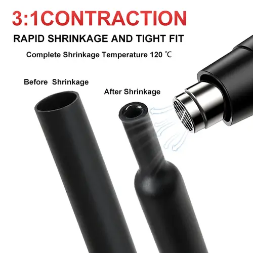 Red Black 3:1 Dual Wall With Glue Heat Shrink Tube 1.6 ~ 50mm Polyolefin Shrinkable Tubing Adhesive Lined Insulated Cable Sleeve - Image 4