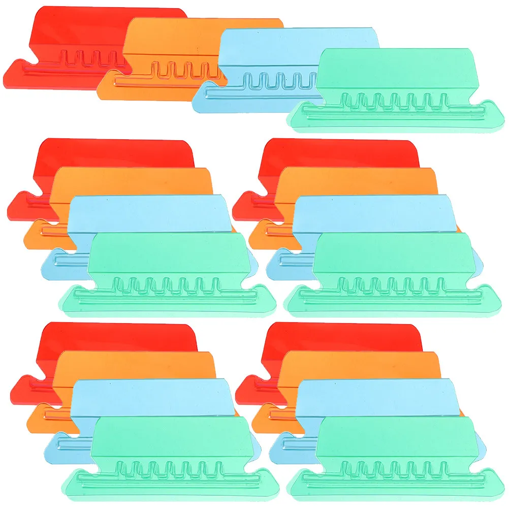 40Pcs 컬러 파일 폴더 라벨 걸이식 폴더용 분류 인덱스 탭 명확하게 보이는 대형 삽입 공간 사무용품